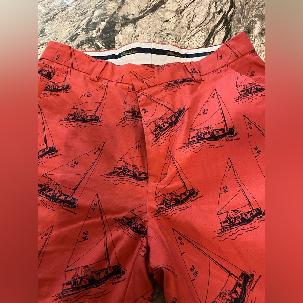 BROOKS BROTHERS pants size 33 X 32 nautical sailor sailboat 100% cotton